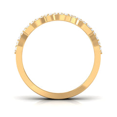 Round and Baguette Cut Zircon Classic Wedding Band Ring