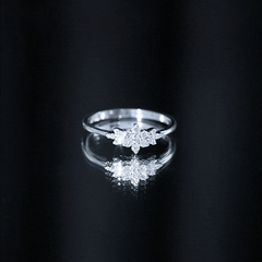 Cubic Zirconia Flower Cluster Engagement Ring