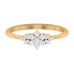 Cubic Zirconia Flower Cluster Engagement Ring