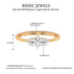 Cubic Zirconia Flower Cluster Engagement Ring
