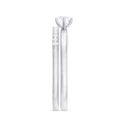 3/4 CT Cubic Zirconia Solitaire Simple Ring Set in Gold