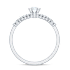 3/4 CT Cubic Zirconia Solitaire Simple Ring Set in Gold
