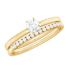3/4 CT Cubic Zirconia Solitaire Simple Ring Set in Gold