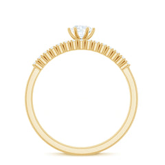 3/4 CT Cubic Zirconia Solitaire Simple Ring Set in Gold