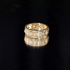 Flower Inspired Zircon Filigree Wedding Band