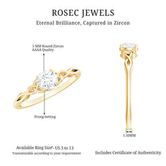 1/2 CT Solitaire Zircon Celtic Knot Engagement Ring