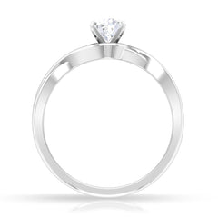 1/2 CT Round Solitaire Zircon Crossover Engagement Ring