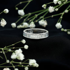 1/2 CT Channel Set Baguette Cut Zircon Eternity Band Ring