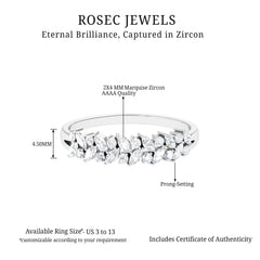 Marquise and Round Zircon Half Eternity Band Ring