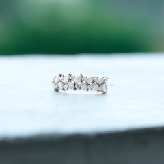 Marquise and Round Zircon Half Eternity Band Ring