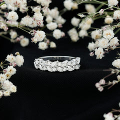 Marquise and Round Zircon Half Eternity Band Ring
