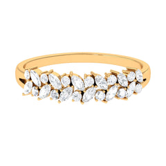 Marquise and Round Zircon Half Eternity Band Ring