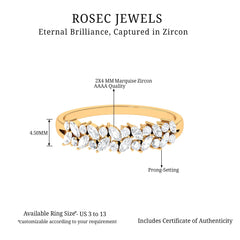 Marquise and Round Zircon Half Eternity Band Ring