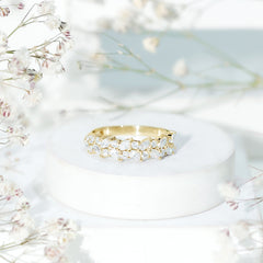Marquise and Round Zircon Half Eternity Band Ring
