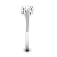 1.50 CT Round Zircon Three Stone Engagement Ring in Gold