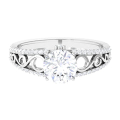 Solitaire Zircon Designer Engagement Ring in Gold