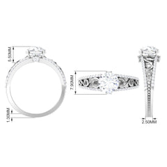 Solitaire Zircon Designer Engagement Ring in Gold