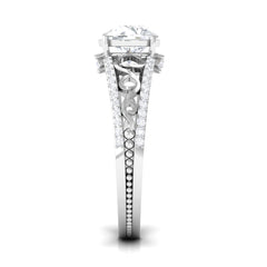 Solitaire Zircon Designer Engagement Ring in Gold