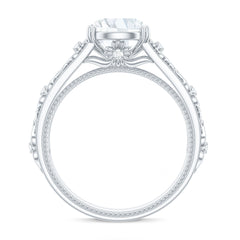 2.25 CT Double Prong Set Zircon Gold Flower Engagement Ring