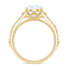 2.25 CT Double Prong Set Zircon Gold Flower Engagement Ring