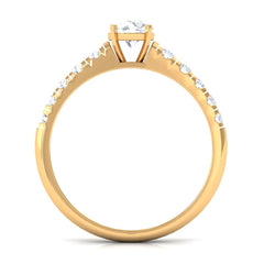 1 CT Round Cubic Zirconia Side Stone Engagement Ring