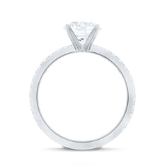 2.75 CT Zircon Solitaire Engagement Ring with Side Stones