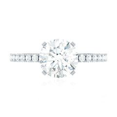 2.75 CT Zircon Solitaire Engagement Ring with Side Stones