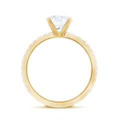 2.75 CT Zircon Solitaire Engagement Ring with Side Stones