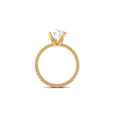 4.75 CT Zircon Solitaire Engagement Ring with Side Stones