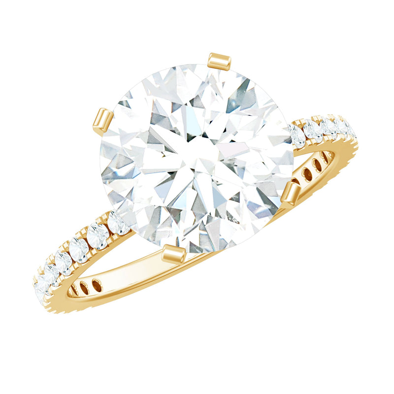 Round Zircon Solitaire Engagement Ring