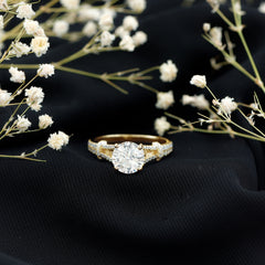 3 CT Simulated Diamond Solitaire Engagement Ring with Split Shank