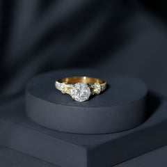 3 CT Simulated Diamond Solitaire Engagement Ring with Split Shank