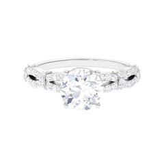 3 CT Solitaire Cubic Zirconia Criss Cross Engagement Ring