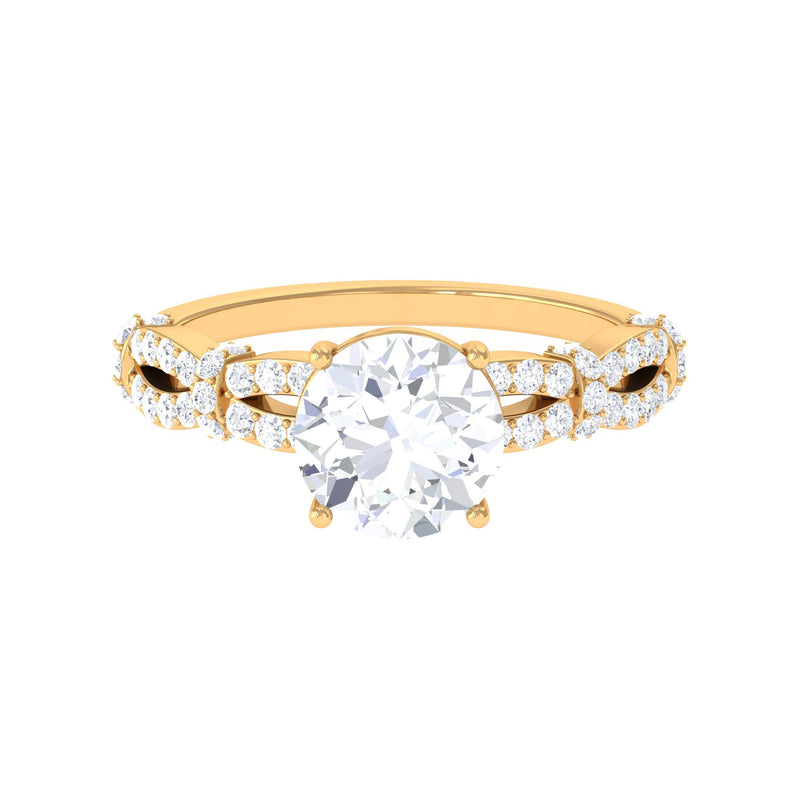 3 CT Solitaire Cubic Zirconia Criss Cross Engagement Ring