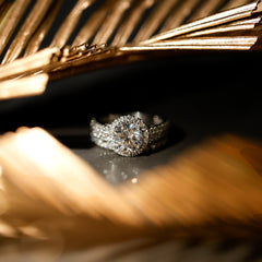 Cubic Zirconia Bridal Ring Set with Stackable Band