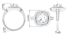 Cubic Zirconia Double Halo Engagement Ring
