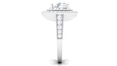 Cubic Zirconia Double Halo Engagement Ring
