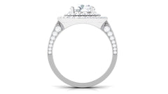 Cubic Zirconia Double Halo Engagement Ring