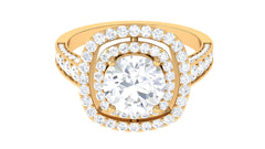 Cubic Zirconia Double Halo Engagement Ring