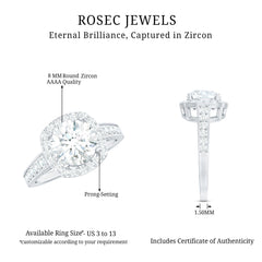 Cubic Zirconia Vintage Inspired Engagement Ring