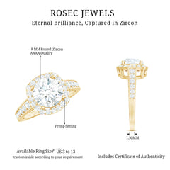 Cubic Zirconia Vintage Inspired Engagement Ring