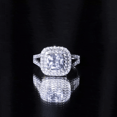 Certified 3 Carat Cubic Zirconia Double Vintage Inspired Engagement Ring