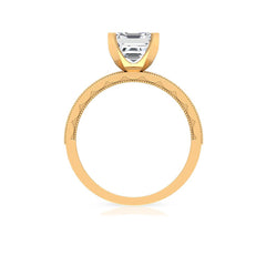 Asscher Cut Zircon Solitaire Engagement Ring