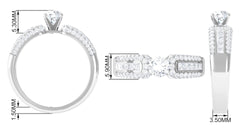 Certified Cubic Zirconia Statement Engagement Ring