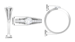 Cubic Zirconia Solitaire Band Ring