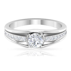 Cubic Zirconia Solitaire Band Ring