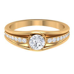 Cubic Zirconia Solitaire Band Ring