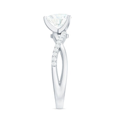 Zircon Crossover Solitaire Engagement Ring