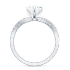 Zircon Crossover Solitaire Engagement Ring