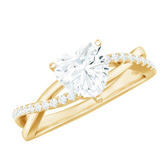 Zircon Crossover Solitaire Engagement Ring